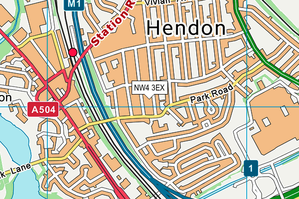 NW4 3EX map - OS VectorMap District (Ordnance Survey)