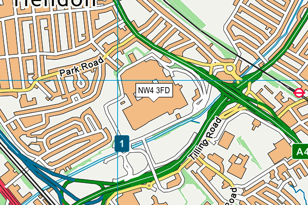 NW4 3FD map - OS VectorMap District (Ordnance Survey)