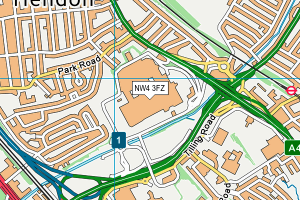 NW4 3FZ map - OS VectorMap District (Ordnance Survey)
