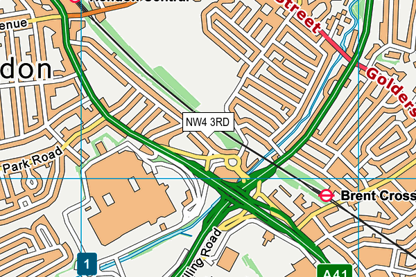 NW4 3RD map - OS VectorMap District (Ordnance Survey)