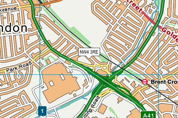 NW4 3RE map - OS VectorMap District (Ordnance Survey)