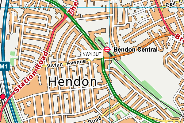 Map of THE POUND ISLAND HENDON LTD at district scale