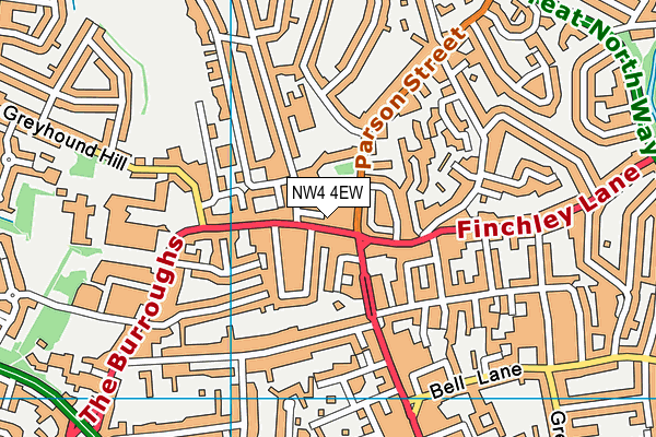 NW4 4EW map - OS VectorMap District (Ordnance Survey)
