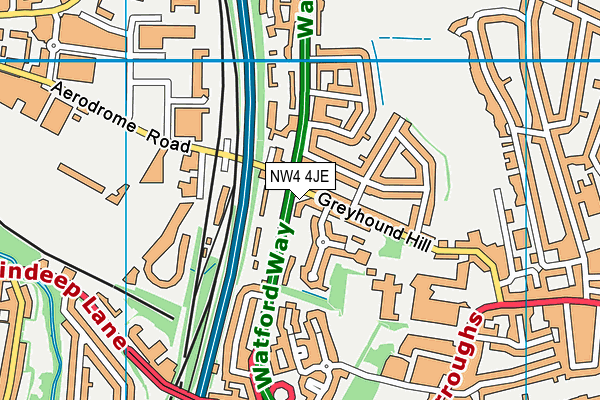 NW4 4JE map - OS VectorMap District (Ordnance Survey)