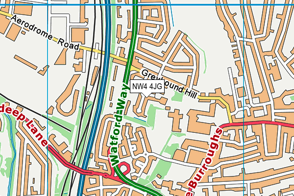 NW4 4JG map - OS VectorMap District (Ordnance Survey)
