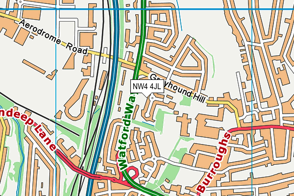 NW4 4JL map - OS VectorMap District (Ordnance Survey)