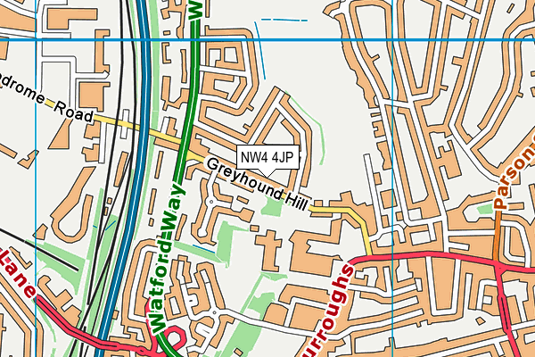 NW4 4JP map - OS VectorMap District (Ordnance Survey)