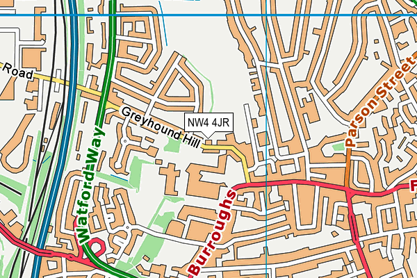 NW4 4JR map - OS VectorMap District (Ordnance Survey)