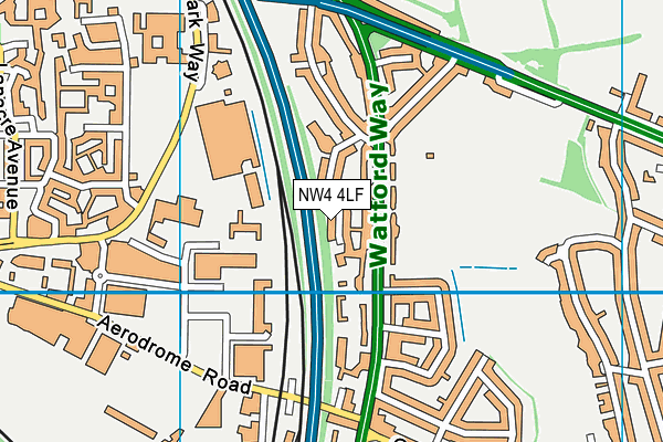 NW4 4LF map - OS VectorMap District (Ordnance Survey)
