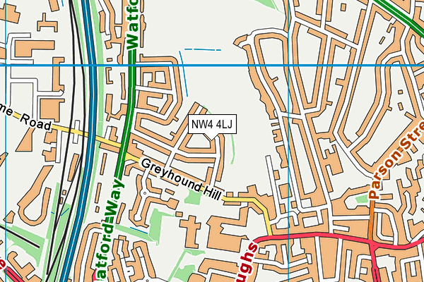 NW4 4LJ map - OS VectorMap District (Ordnance Survey)