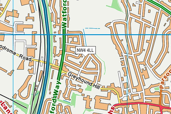 NW4 4LL map - OS VectorMap District (Ordnance Survey)