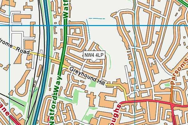 NW4 4LP map - OS VectorMap District (Ordnance Survey)