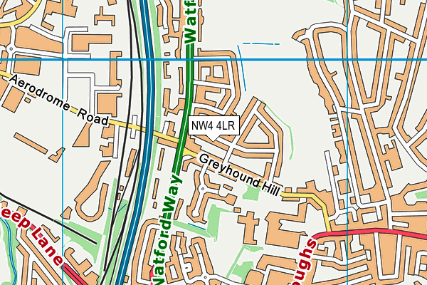 NW4 4LR map - OS VectorMap District (Ordnance Survey)