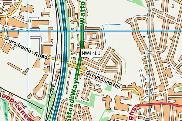 NW4 4LU map - OS VectorMap District (Ordnance Survey)