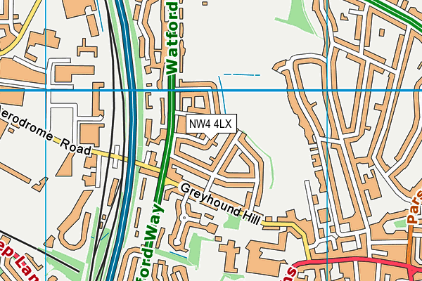 NW4 4LX map - OS VectorMap District (Ordnance Survey)