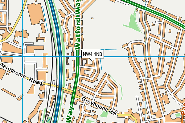 NW4 4NB map - OS VectorMap District (Ordnance Survey)