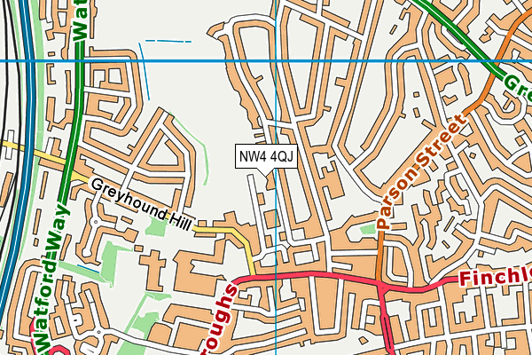 NW4 4QJ map - OS VectorMap District (Ordnance Survey)