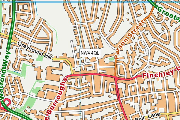 NW4 4QL map - OS VectorMap District (Ordnance Survey)