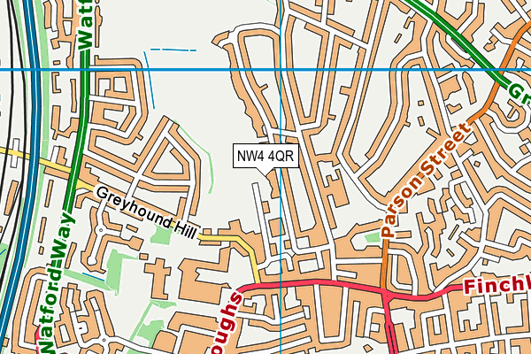 NW4 4QR map - OS VectorMap District (Ordnance Survey)