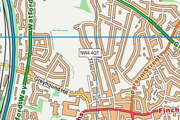 NW4 4QT map - OS VectorMap District (Ordnance Survey)