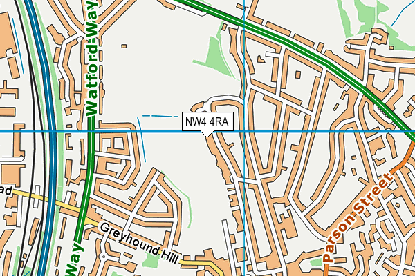 NW4 4RA map - OS VectorMap District (Ordnance Survey)