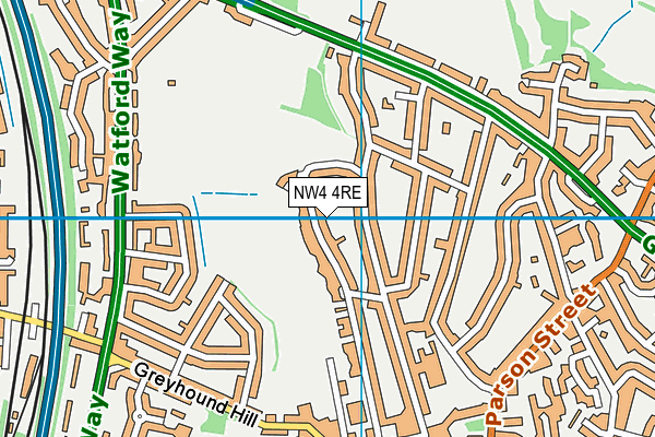 NW4 4RE map - OS VectorMap District (Ordnance Survey)