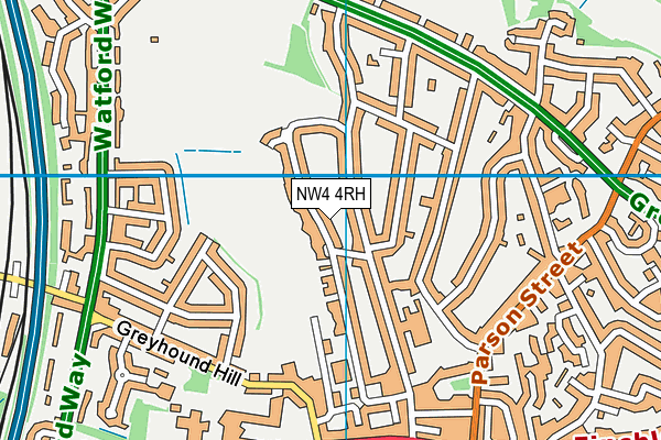 NW4 4RH map - OS VectorMap District (Ordnance Survey)