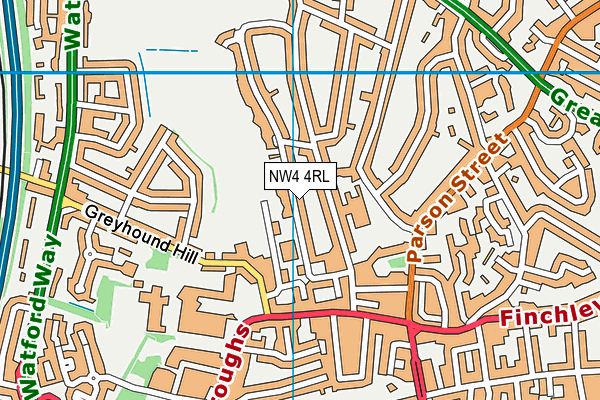 NW4 4RL map - OS VectorMap District (Ordnance Survey)