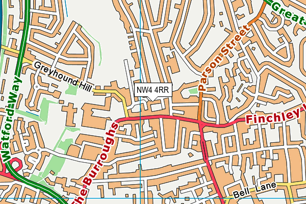 NW4 4RR map - OS VectorMap District (Ordnance Survey)