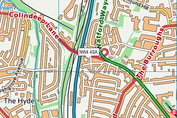 NW4 4SA map - OS VectorMap District (Ordnance Survey)