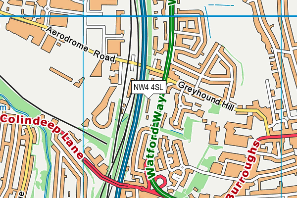 NW4 4SL map - OS VectorMap District (Ordnance Survey)