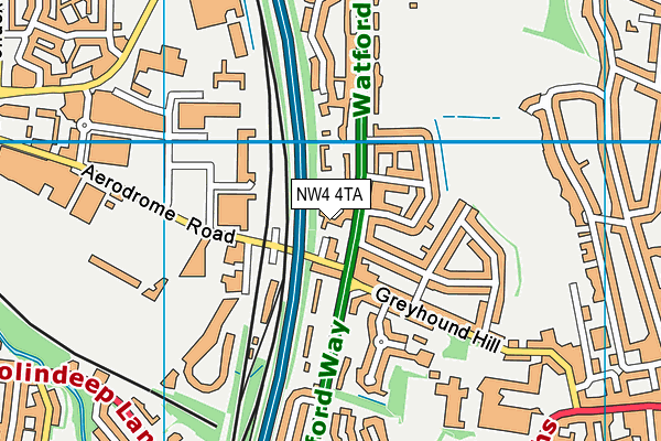 NW4 4TA map - OS VectorMap District (Ordnance Survey)