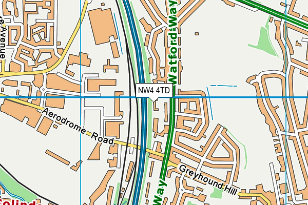 NW4 4TD map - OS VectorMap District (Ordnance Survey)