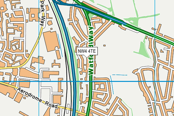 NW4 4TE map - OS VectorMap District (Ordnance Survey)