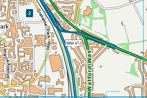 NW4 4TJ map - OS VectorMap District (Ordnance Survey)
