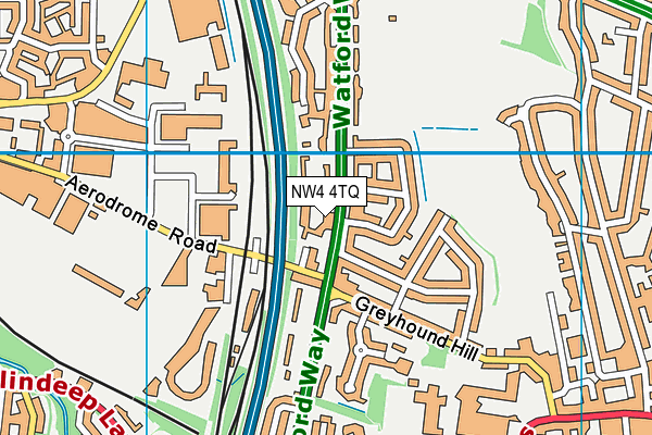 NW4 4TQ map - OS VectorMap District (Ordnance Survey)