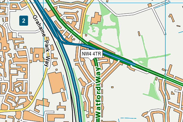 NW4 4TR map - OS VectorMap District (Ordnance Survey)
