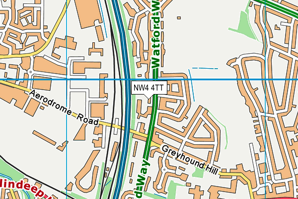 NW4 4TT map - OS VectorMap District (Ordnance Survey)