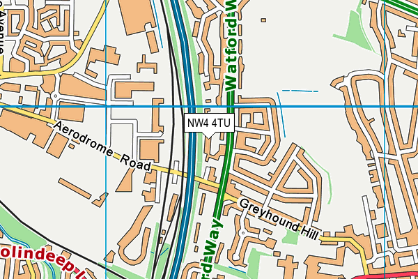 NW4 4TU map - OS VectorMap District (Ordnance Survey)
