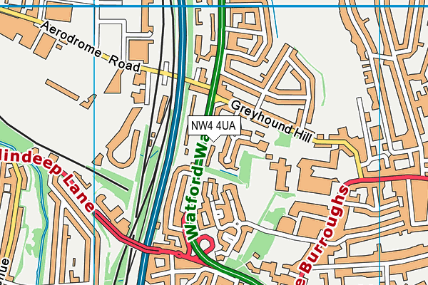 NW4 4UA map - OS VectorMap District (Ordnance Survey)