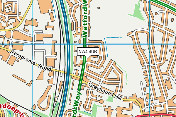 NW4 4UR map - OS VectorMap District (Ordnance Survey)