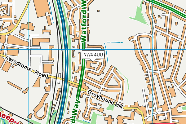 NW4 4UU map - OS VectorMap District (Ordnance Survey)