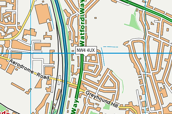 NW4 4UX map - OS VectorMap District (Ordnance Survey)