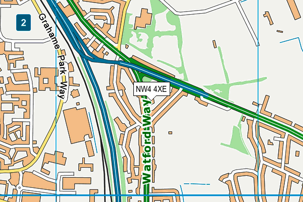 NW4 4XE map - OS VectorMap District (Ordnance Survey)