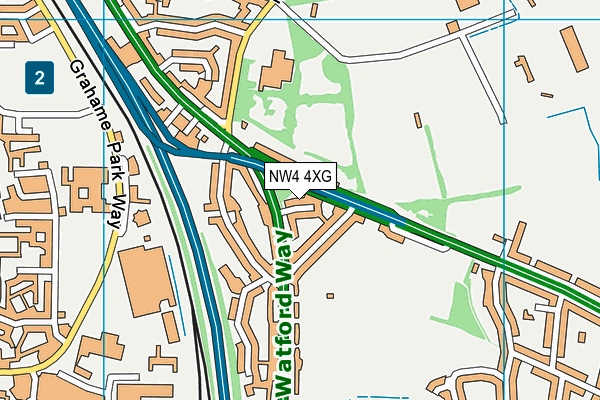 NW4 4XG map - OS VectorMap District (Ordnance Survey)