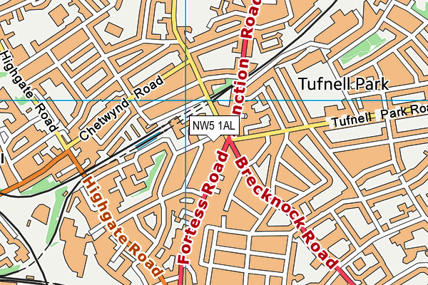 NW5 1AL map - OS VectorMap District (Ordnance Survey)