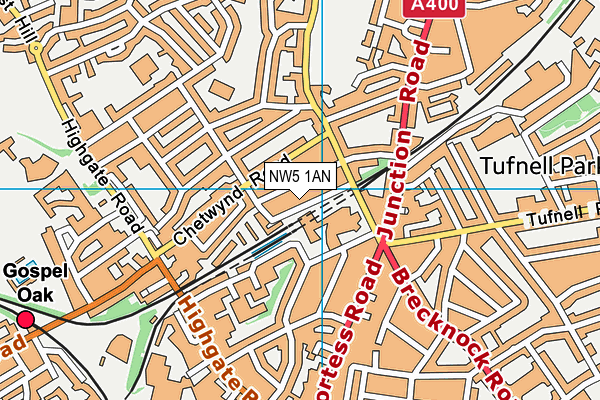 NW5 1AN map - OS VectorMap District (Ordnance Survey)