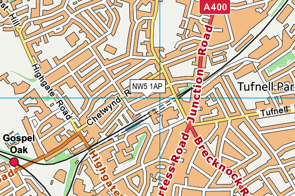 NW5 1AP map - OS VectorMap District (Ordnance Survey)