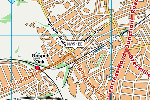 NW5 1BE map - OS VectorMap District (Ordnance Survey)