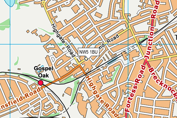 NW5 1BU map - OS VectorMap District (Ordnance Survey)